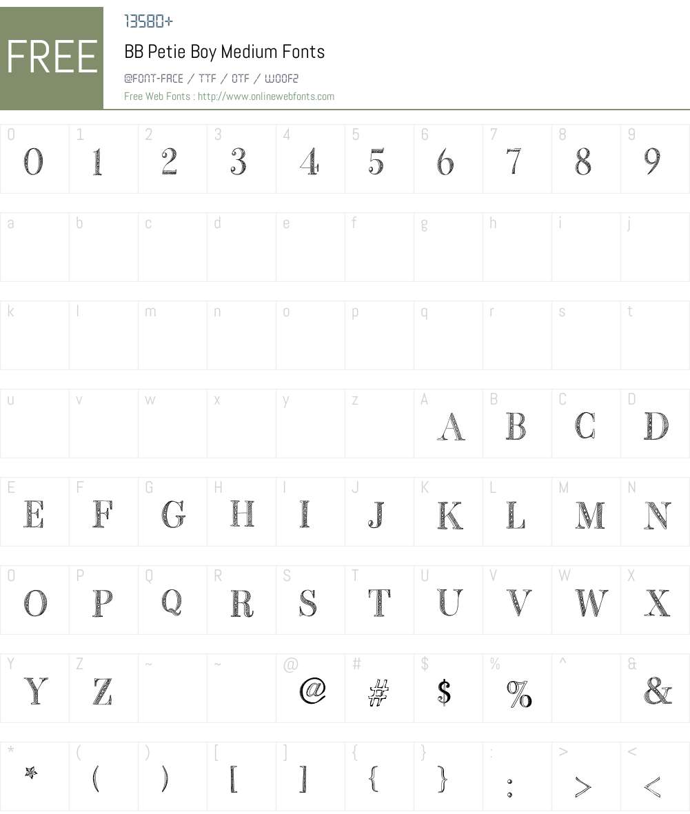 BB Petie Boy Font Screenshots