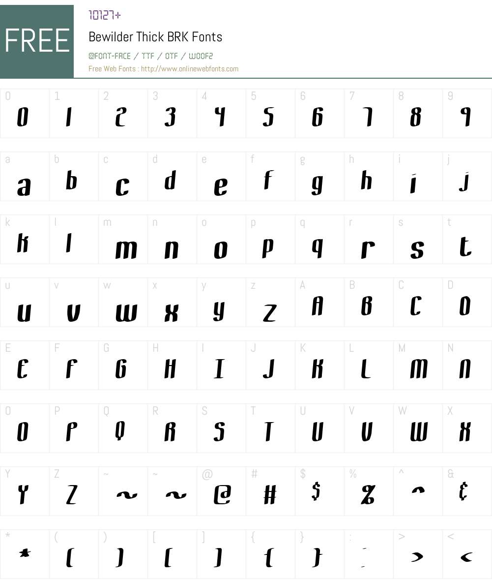 Bewilder Thick BRK Font Screenshots