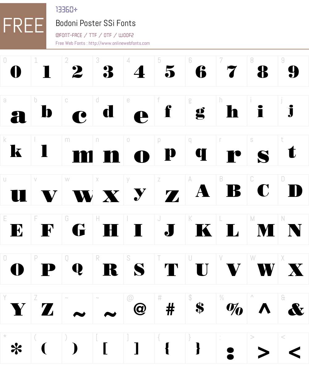 Bodoni Poster SSi Font Screenshots