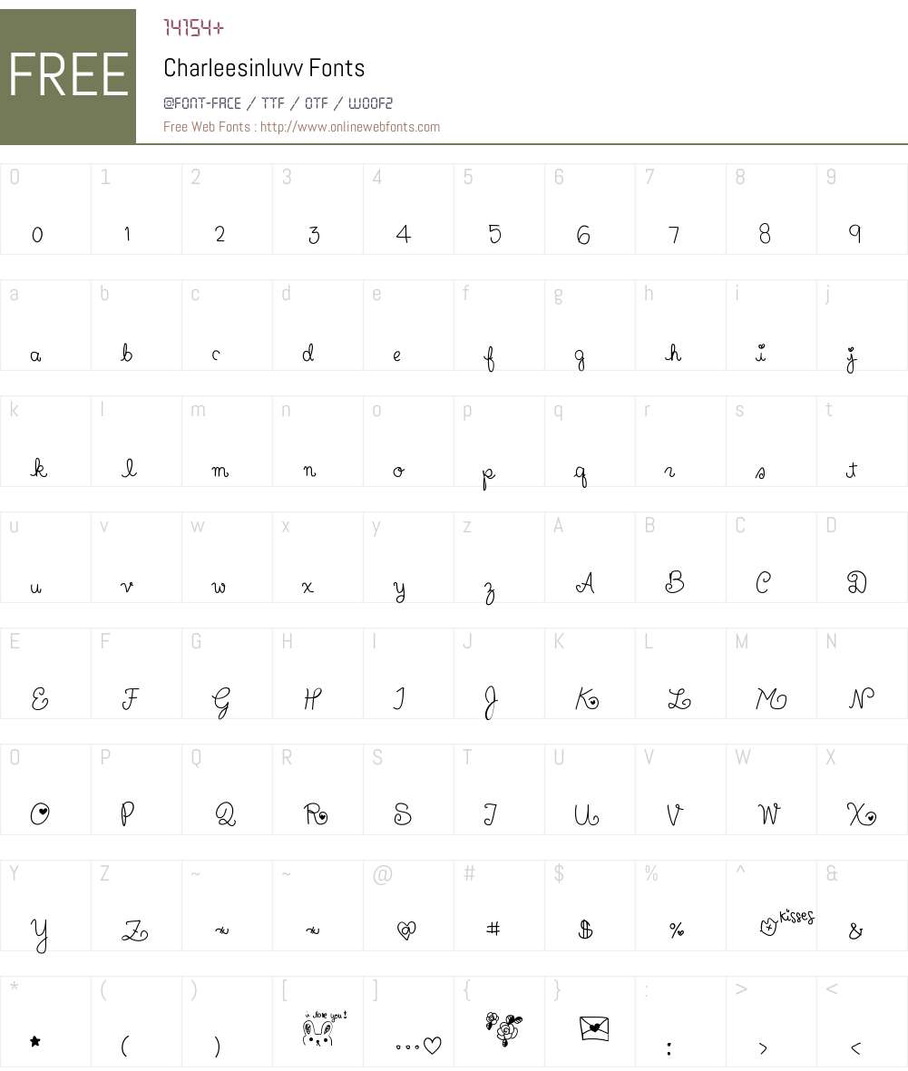 Charleesinluvv Font Screenshots