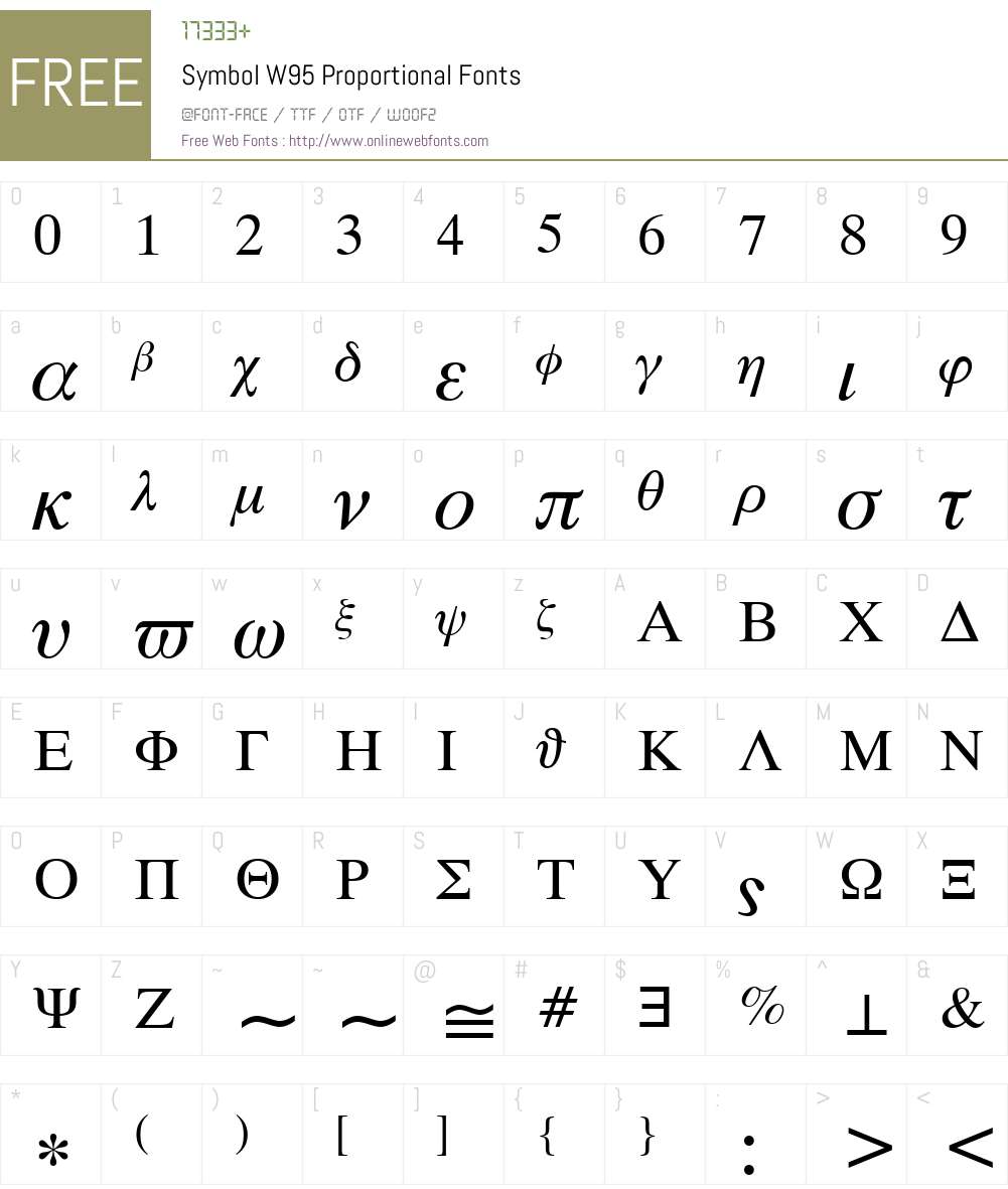 Symbol Font Screenshots