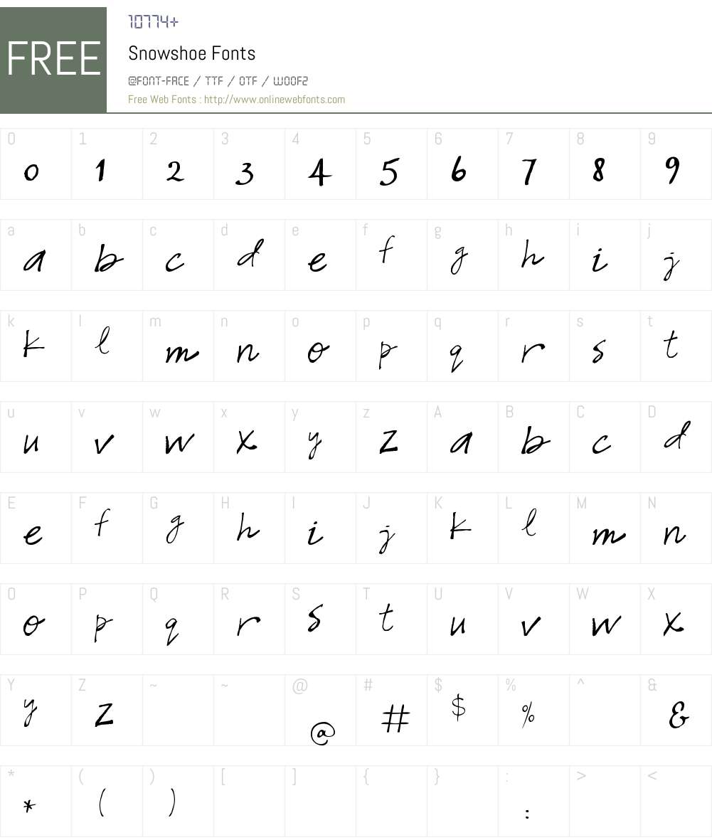 Snowshoe Font Screenshots