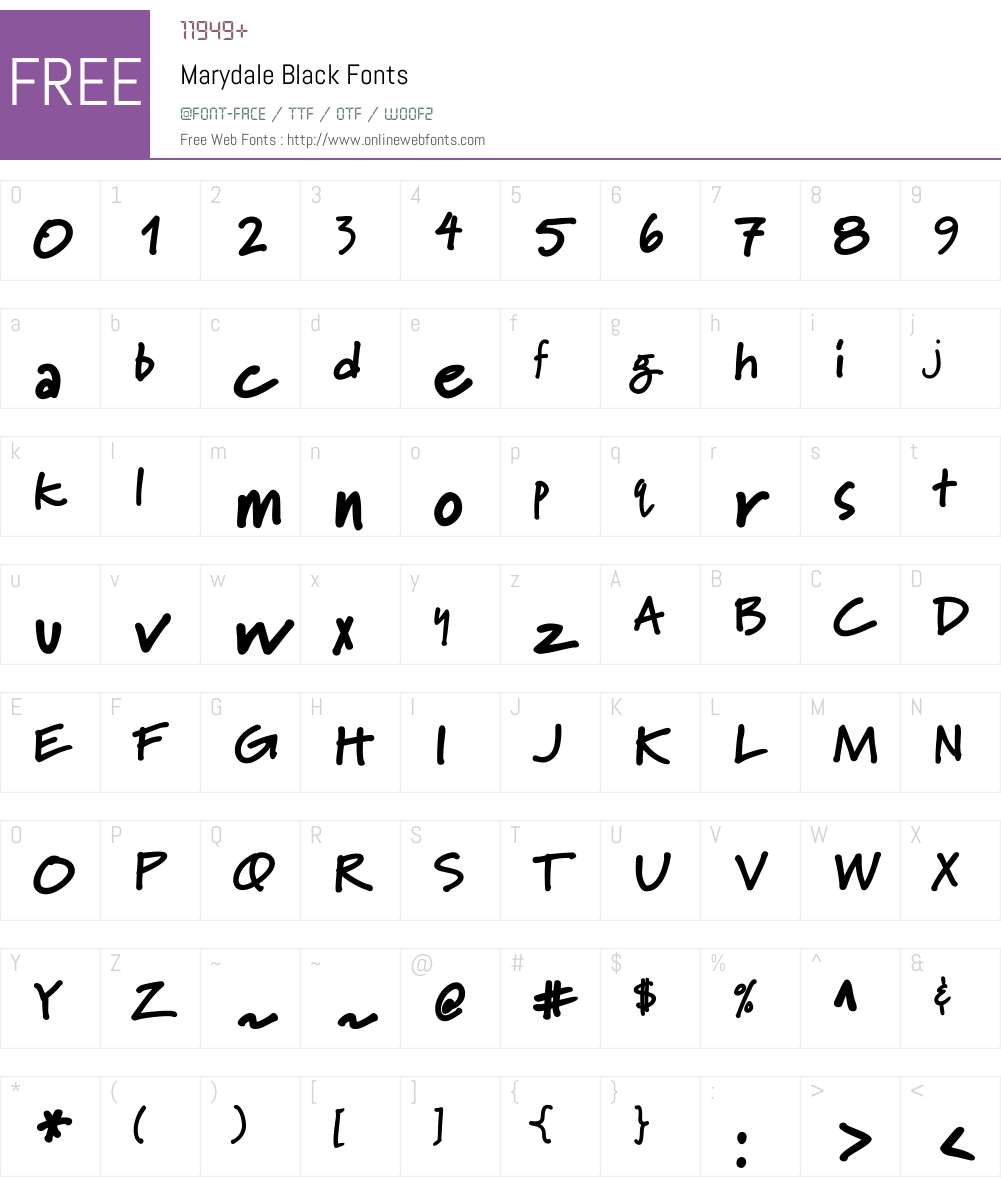 Marydale Font Screenshots