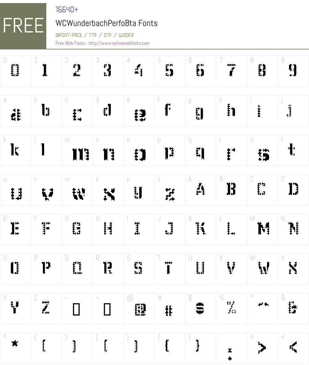 WCWunderbachPerfoBta 1.200;PS 001.002;Core 1.0.38 Fonts Free Download ...