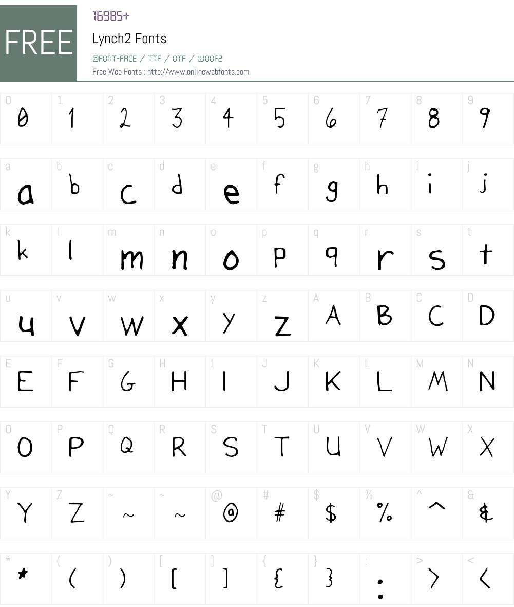 Lynch2 Font Screenshots
