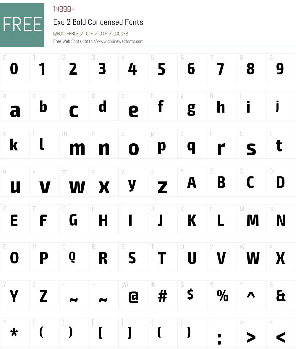 Exo 2 Condensed Font Screenshots
