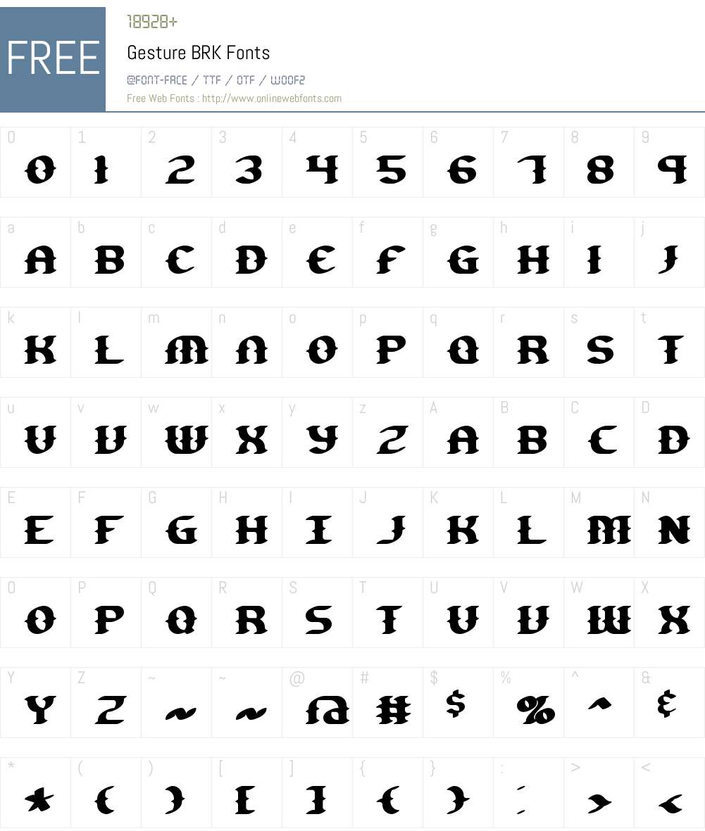 Gesture BRK Font Screenshots