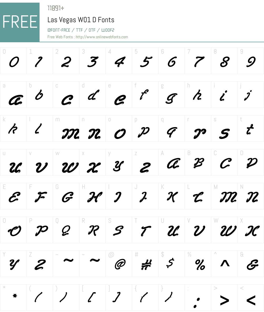 LasVegasW01-D Font Screenshots