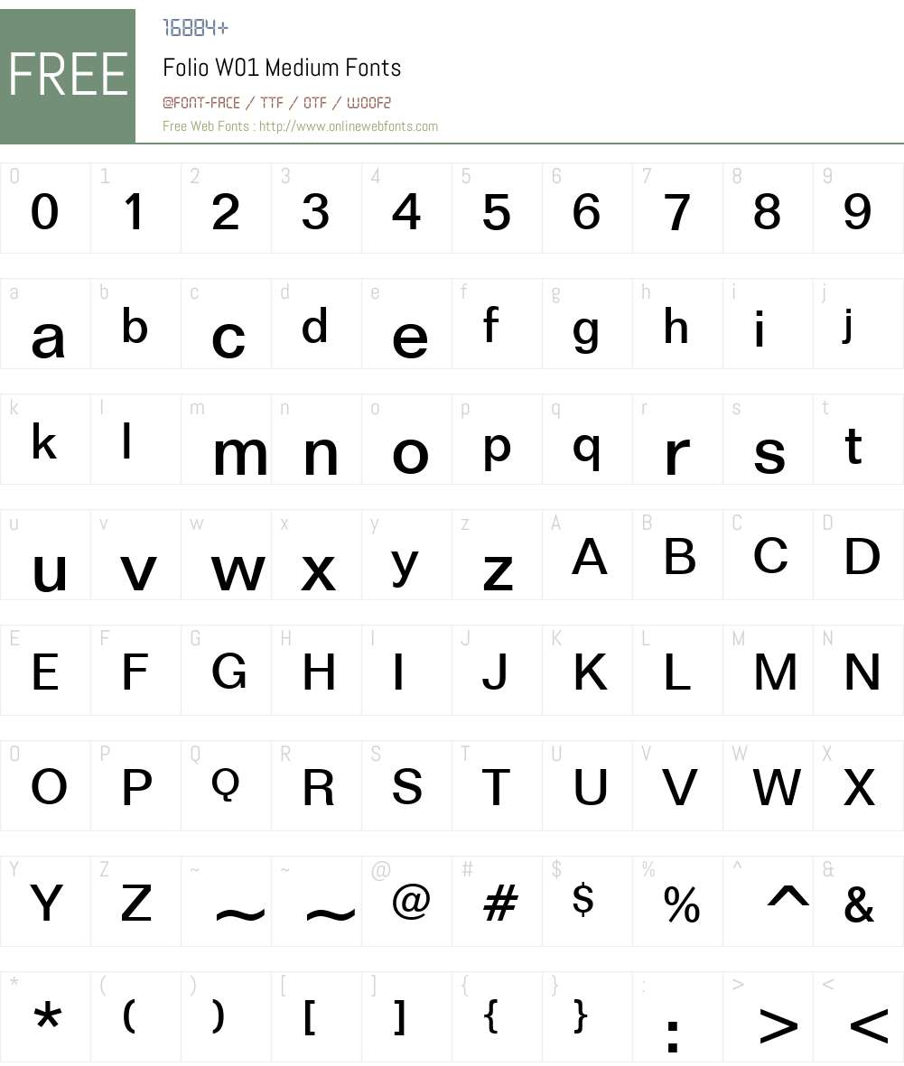 FolioW01-Medium Font Screenshots