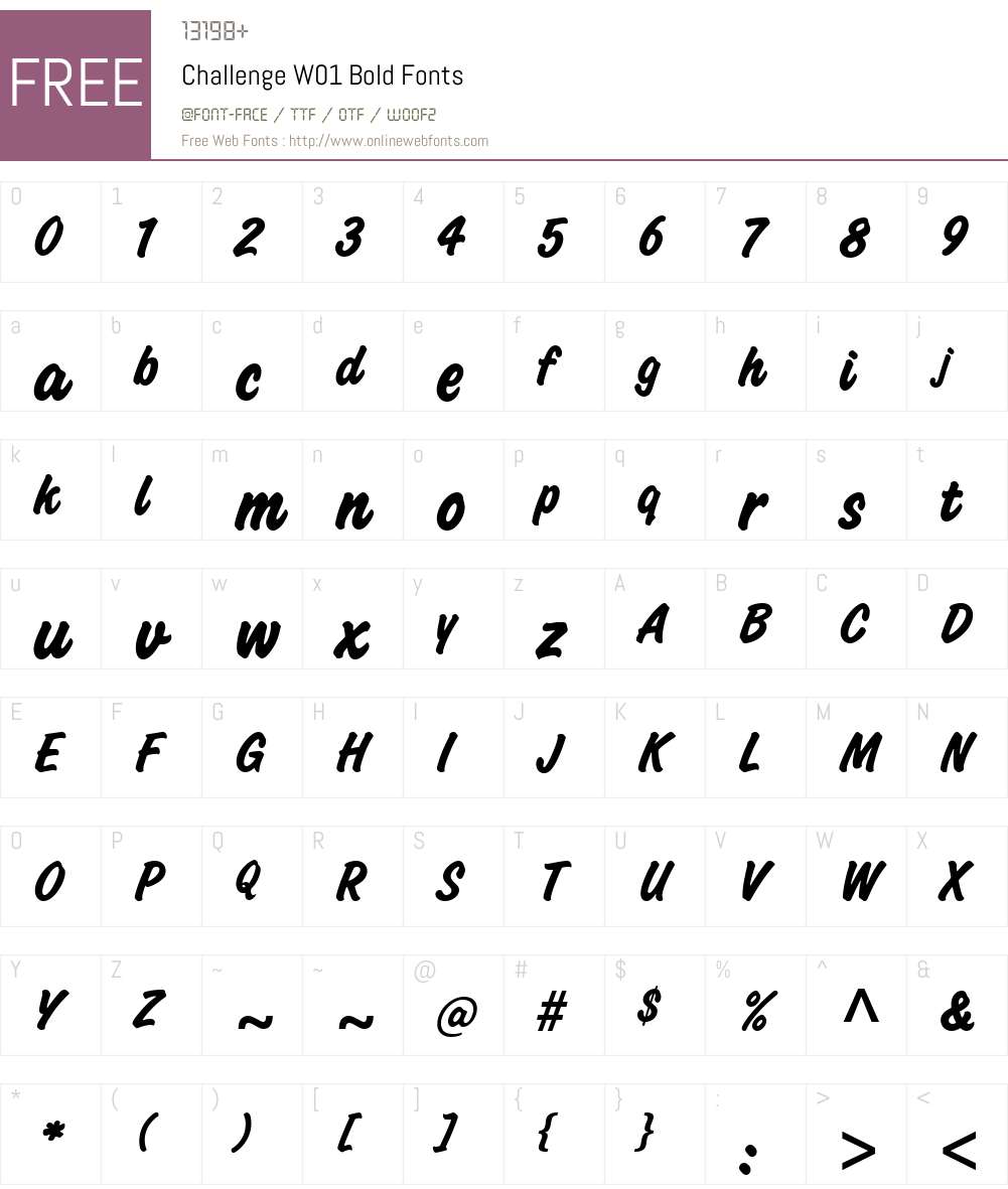 ChallengeW01-Bold Font Screenshots