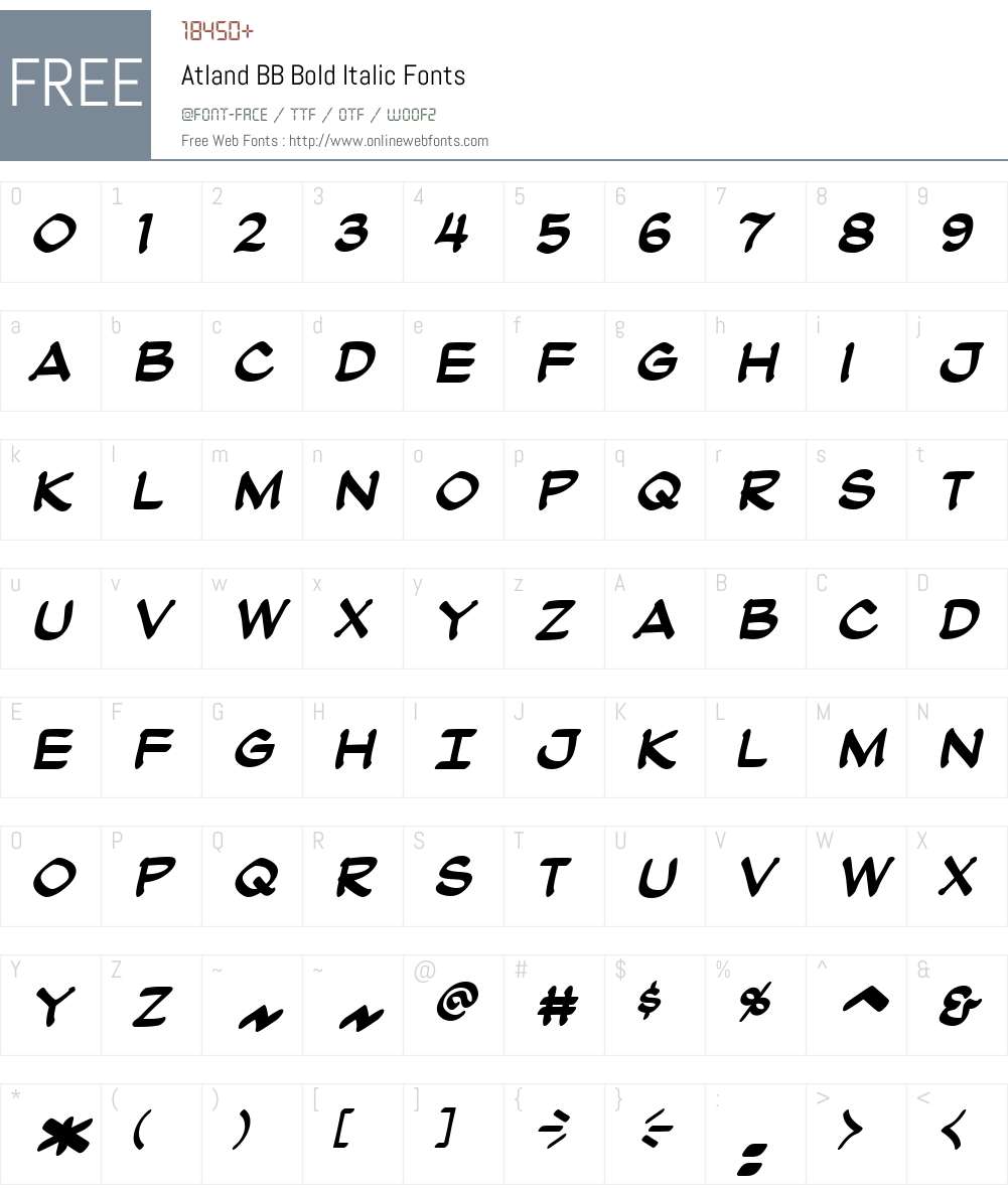 AtlandBB-BoldItalic Font Screenshots