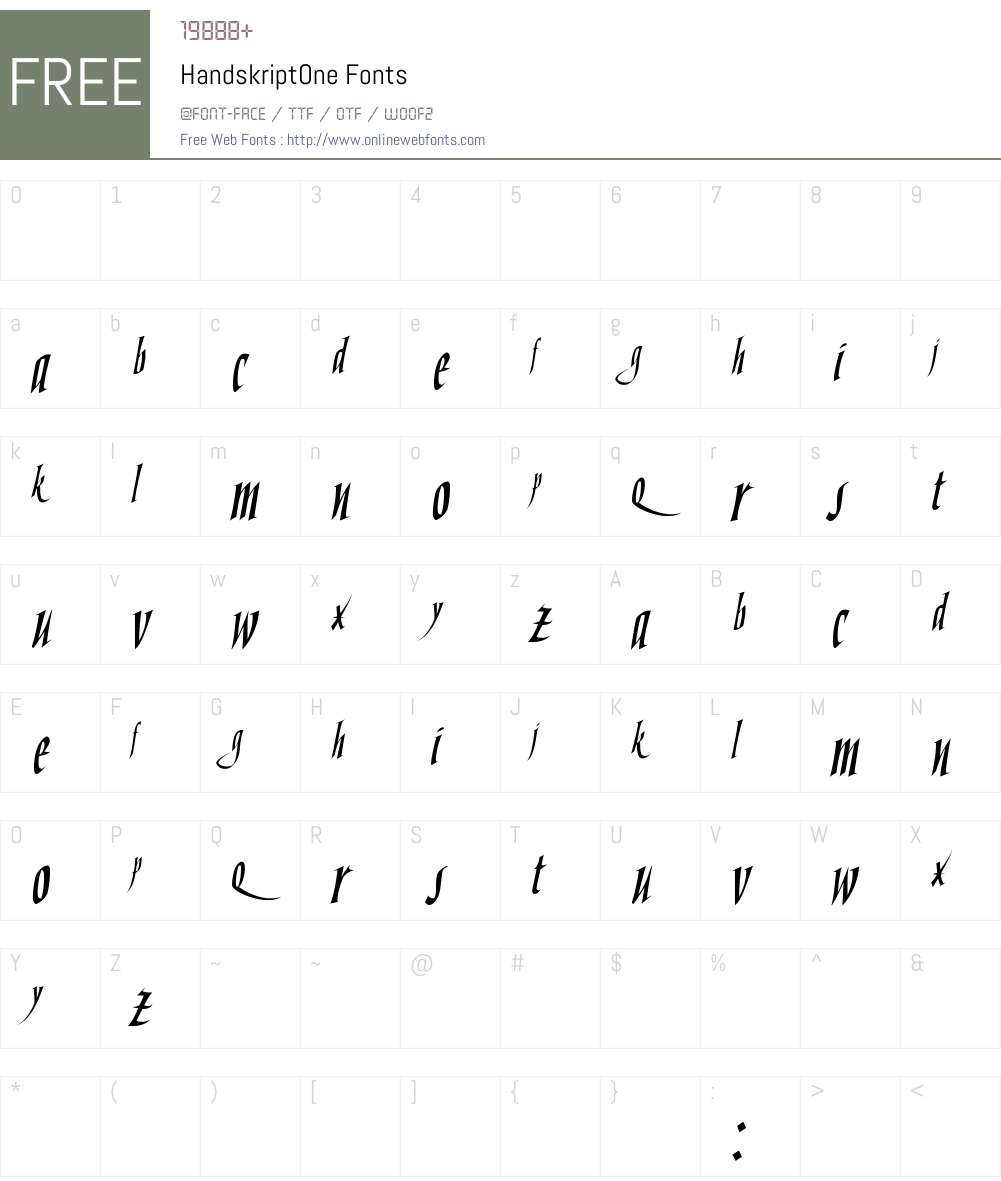 Handskript Font Screenshots