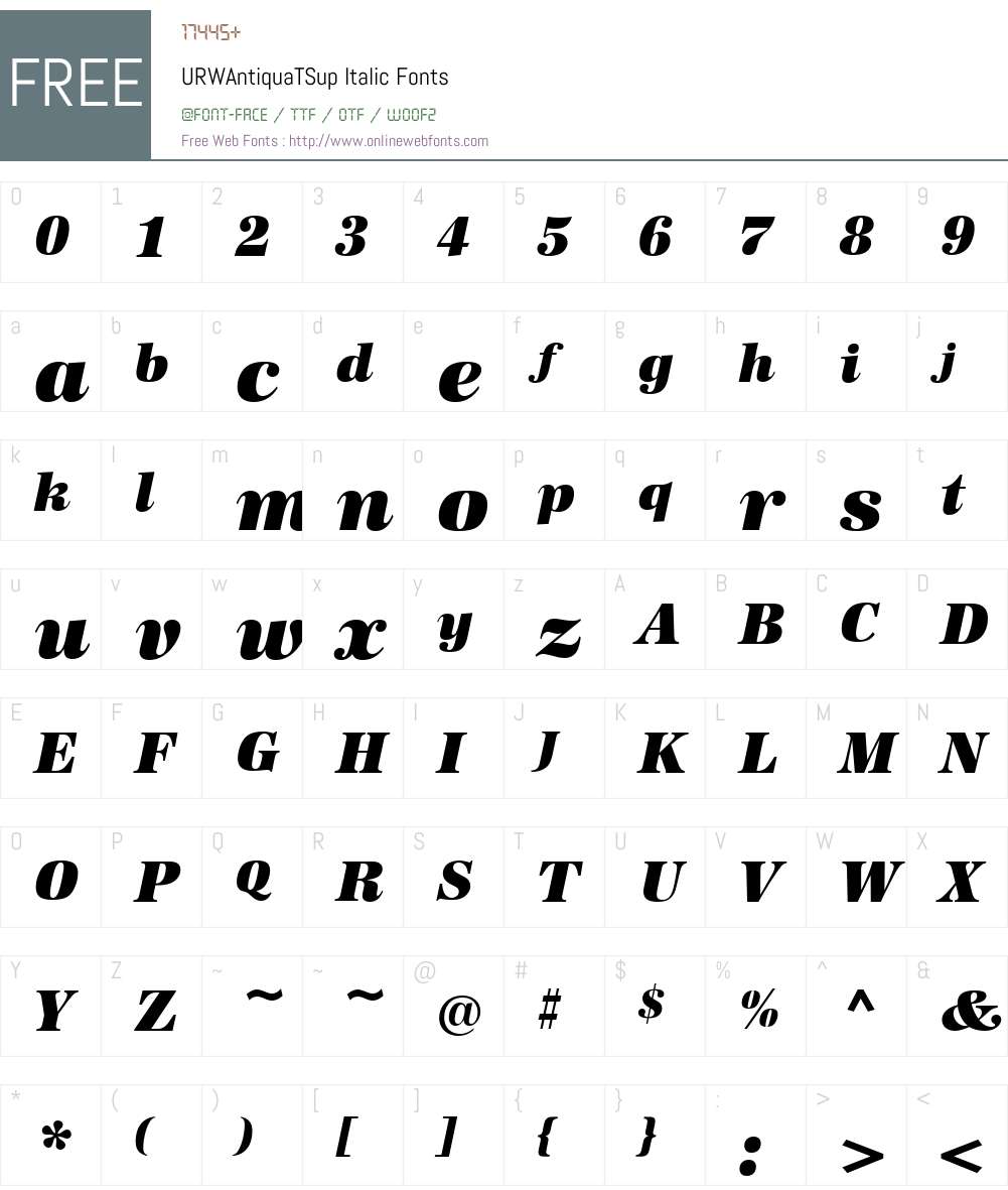 URWAntiquaTSup Font Screenshots