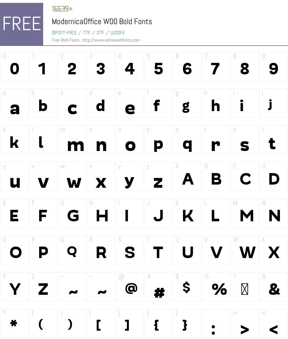 ModernicaOfficeW00-Bold Font Screenshots