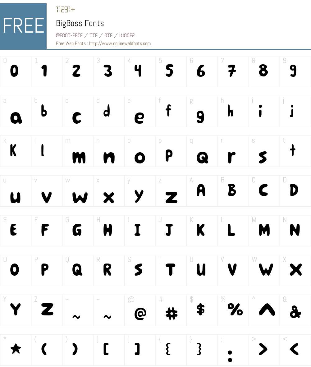 BigBoss Font Screenshots