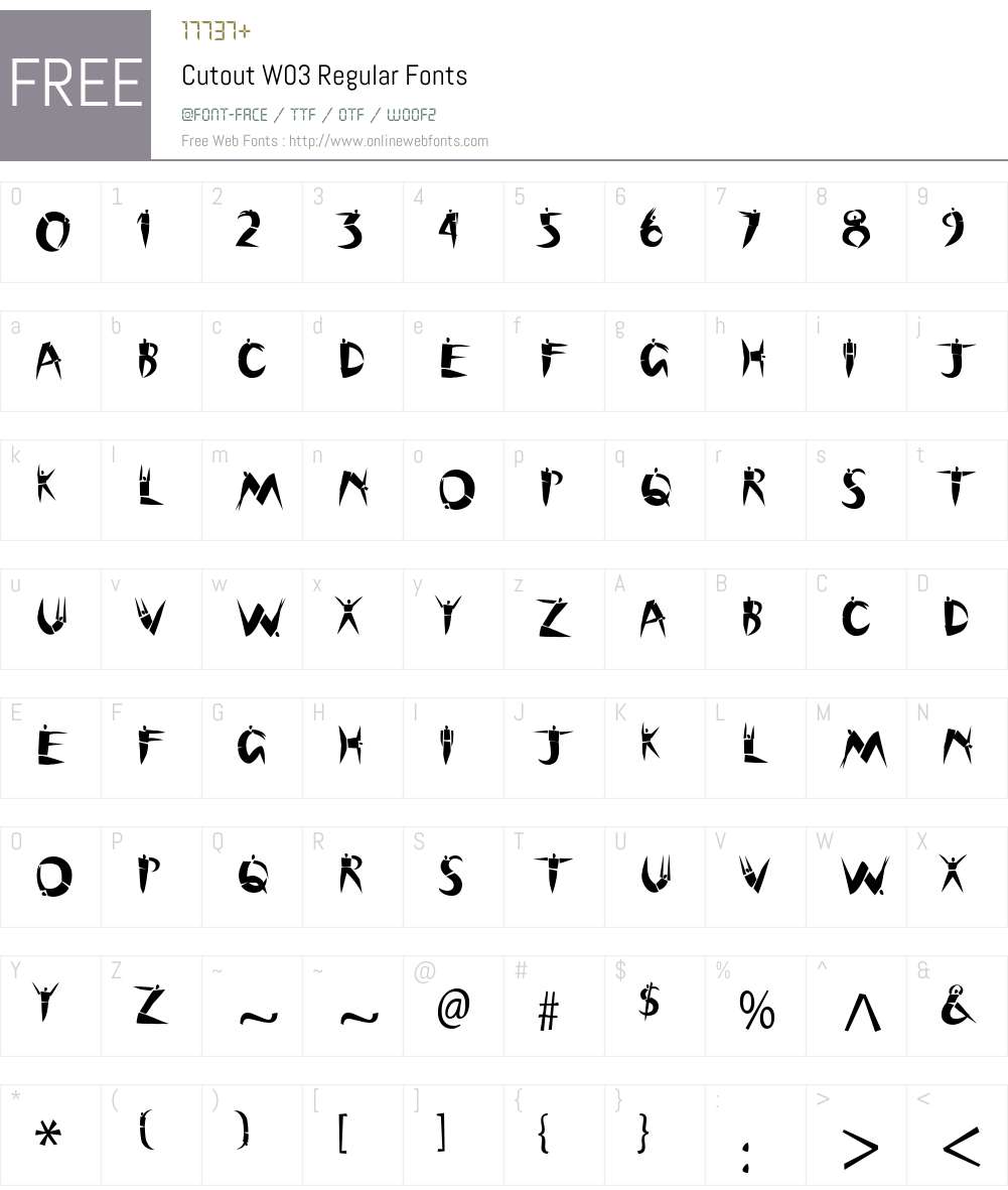 CutoutW03-Regular Font Screenshots
