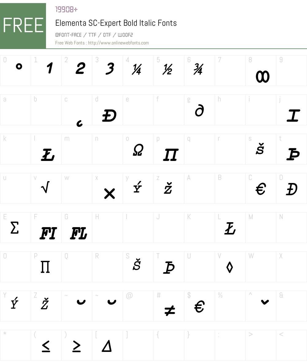 Elementa SC-Expert Font Screenshots