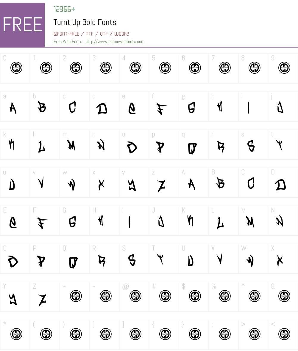 Turnt Up Font Screenshots