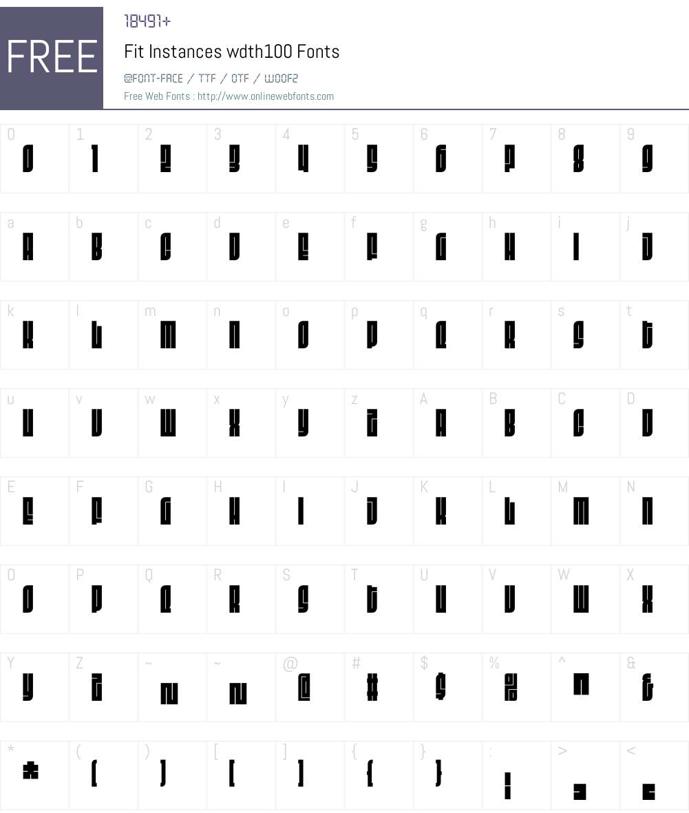Fit Instances wdth100 Font Screenshots
