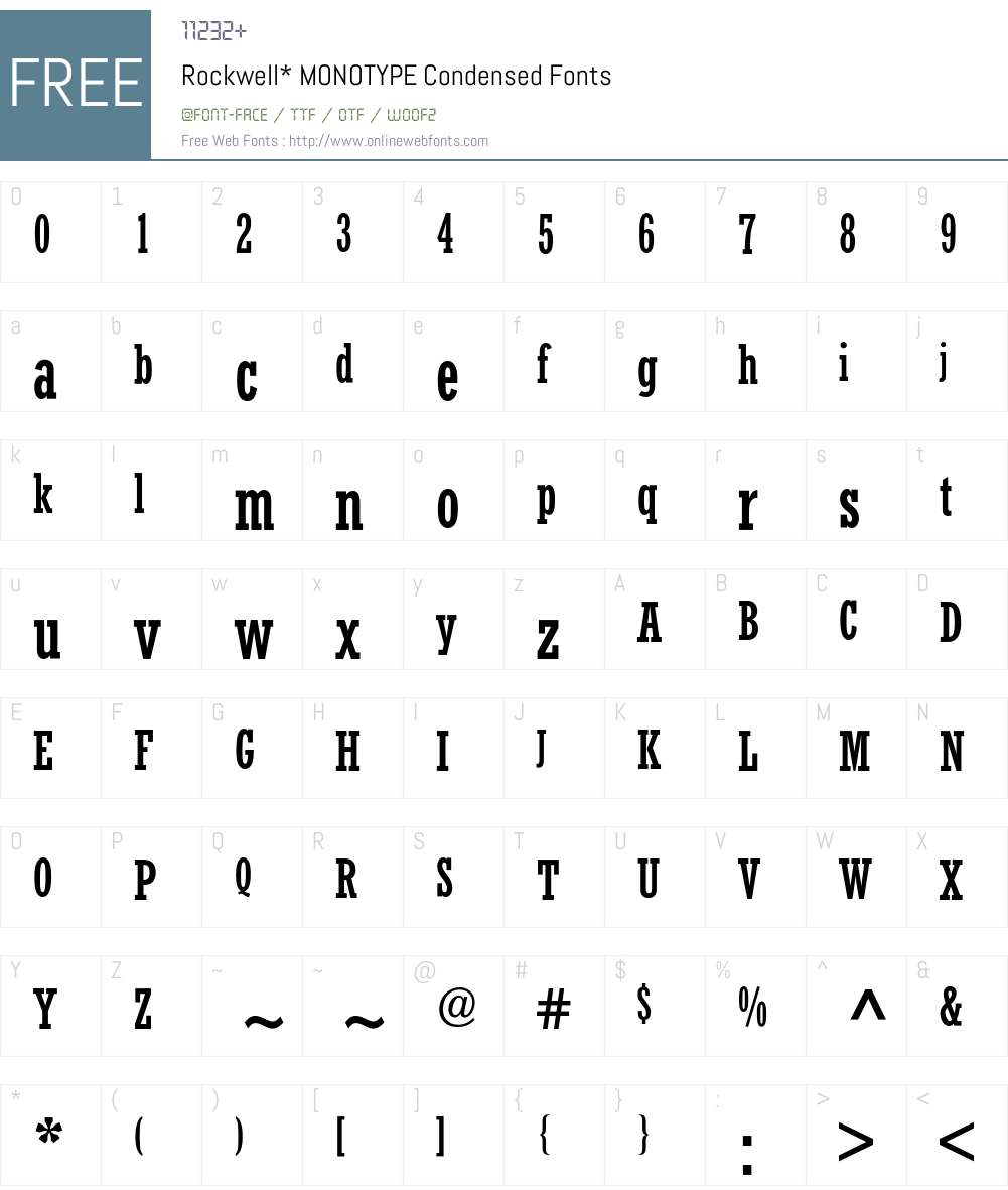 RockwellCondensedBQ Font Screenshots