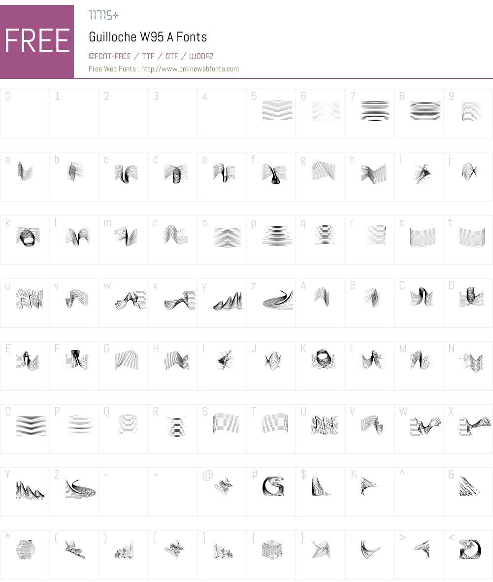 GuillocheW95-A Font Screenshots