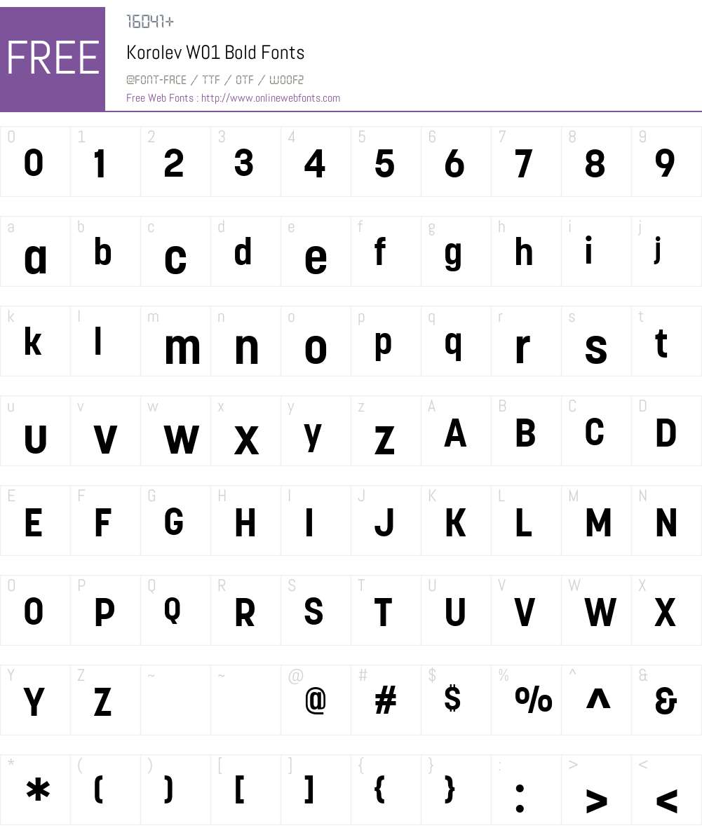 KorolevW01-Bold Font Screenshots