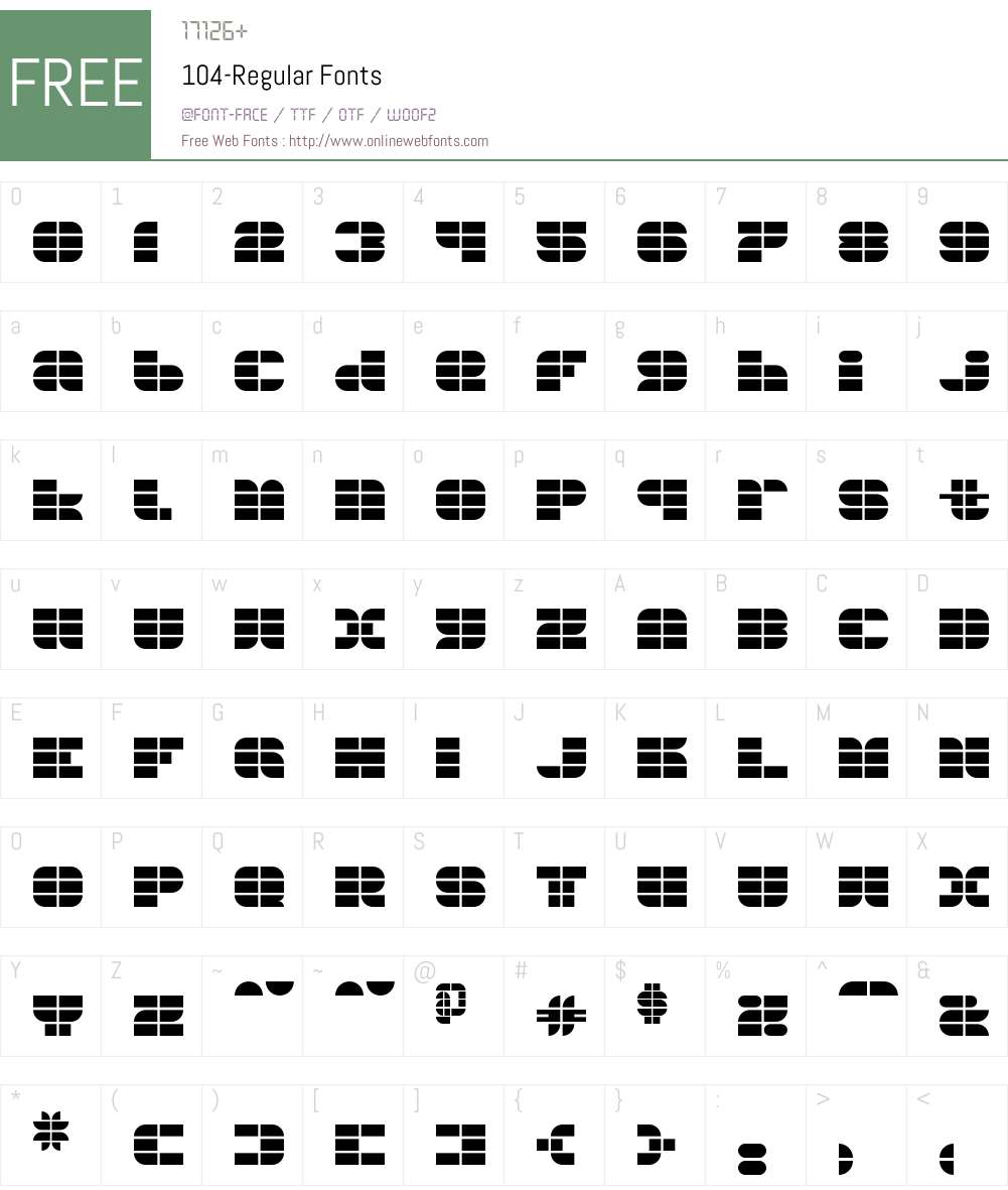 104 Font Screenshots