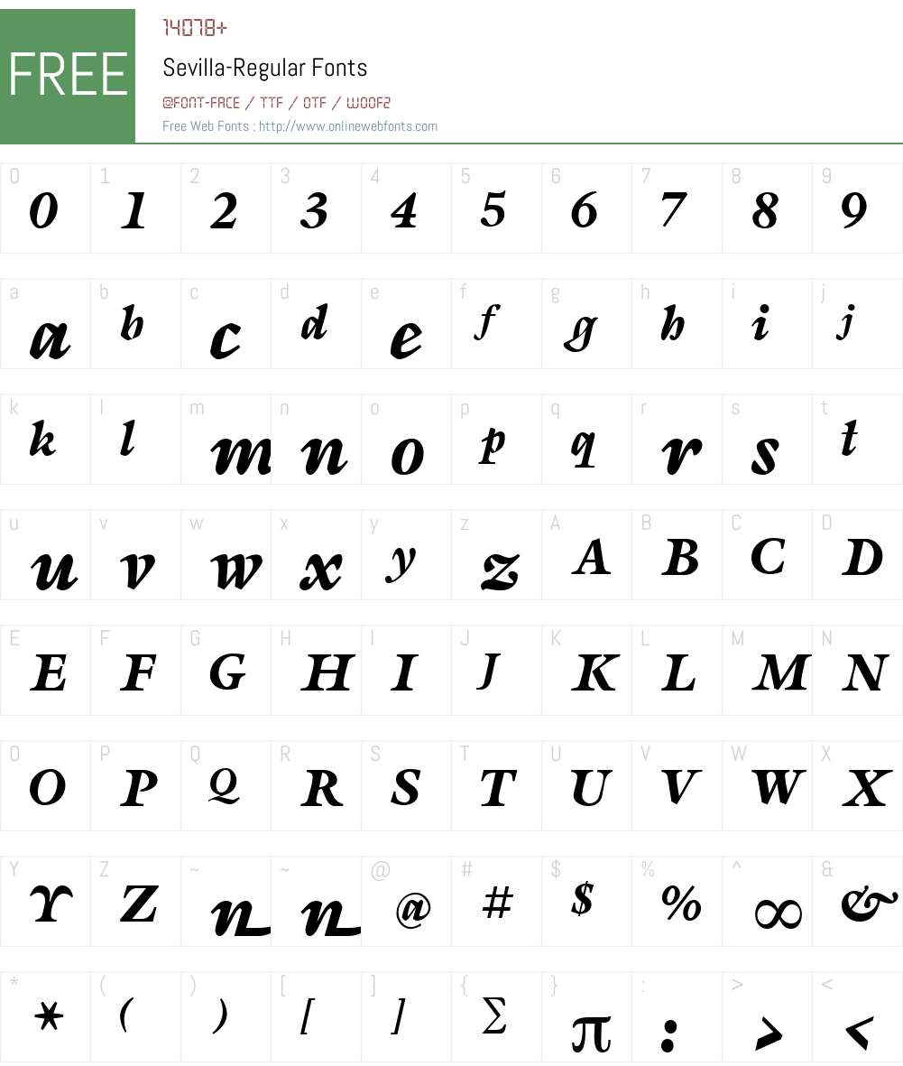 Sevilla Font Screenshots