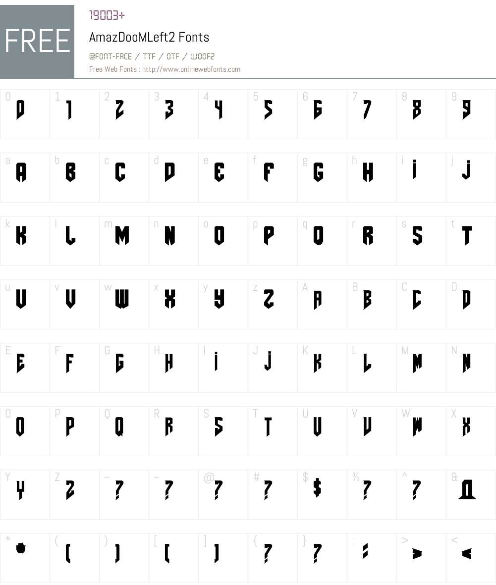 AmazDooMLeft2 Font Screenshots