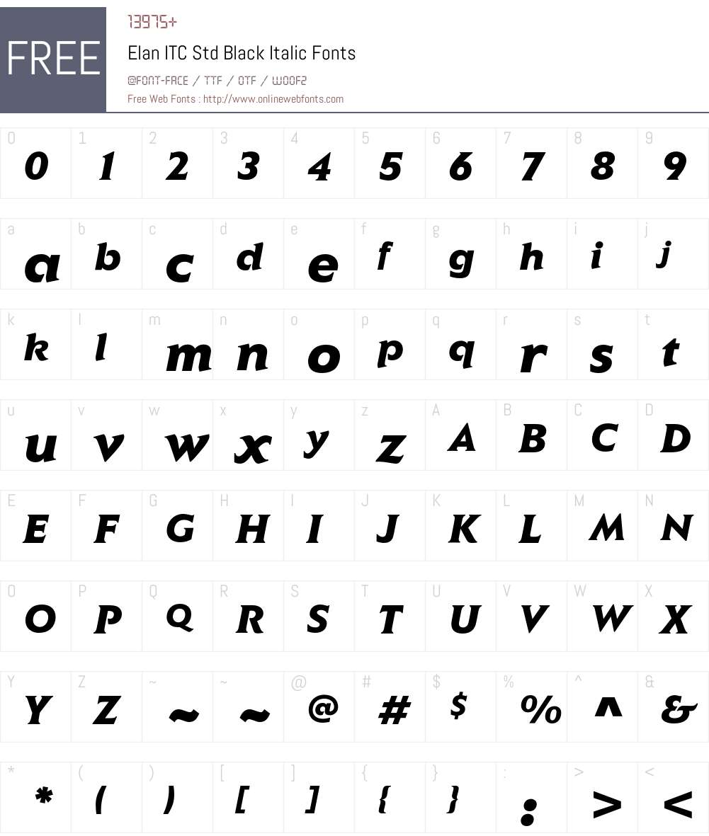 Elan ITC Std Font Screenshots