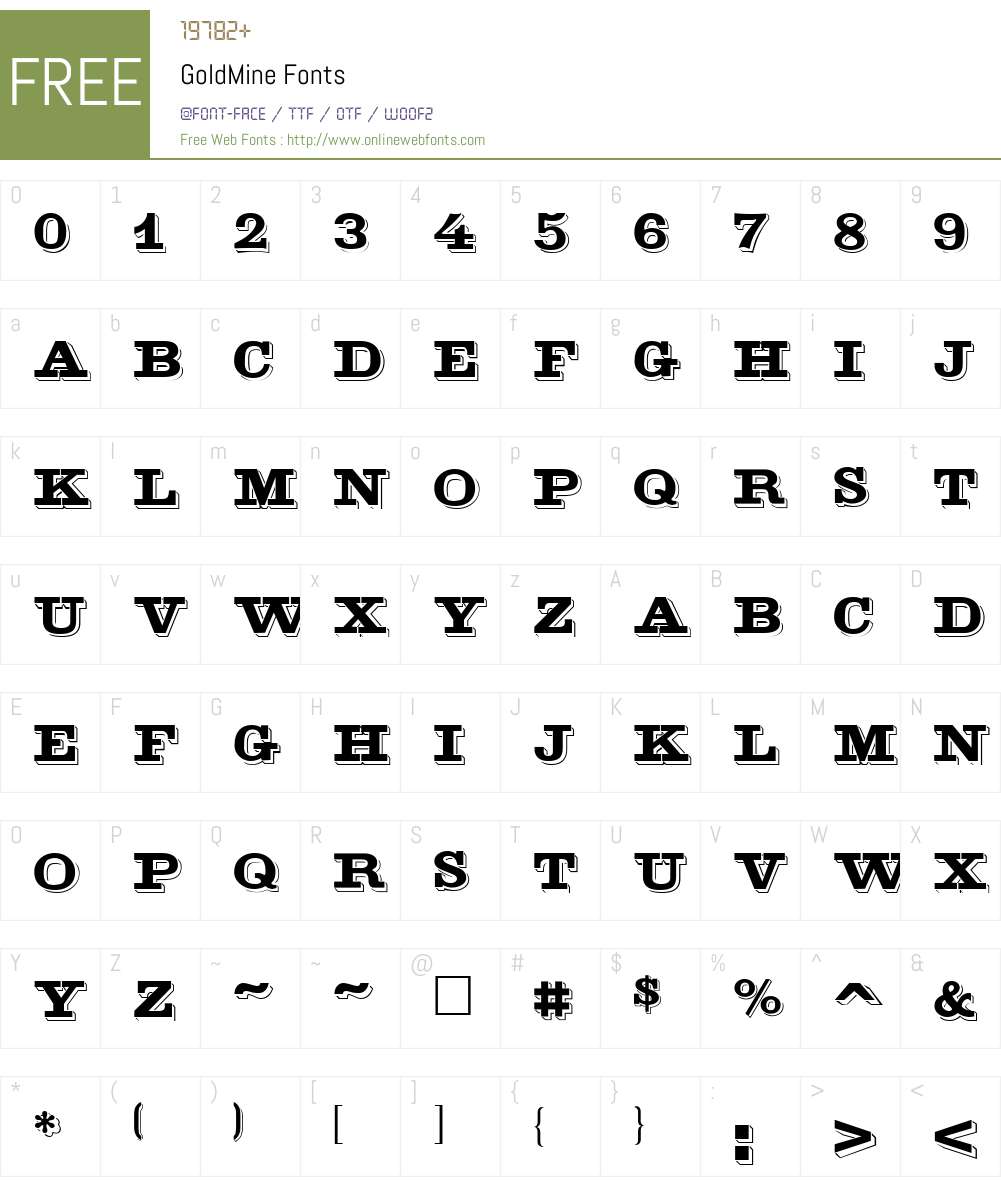GoldMine Font Screenshots