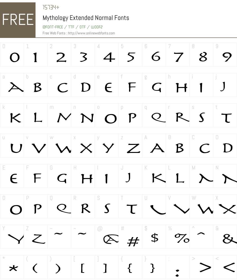 Mythology Extended Font Screenshots
