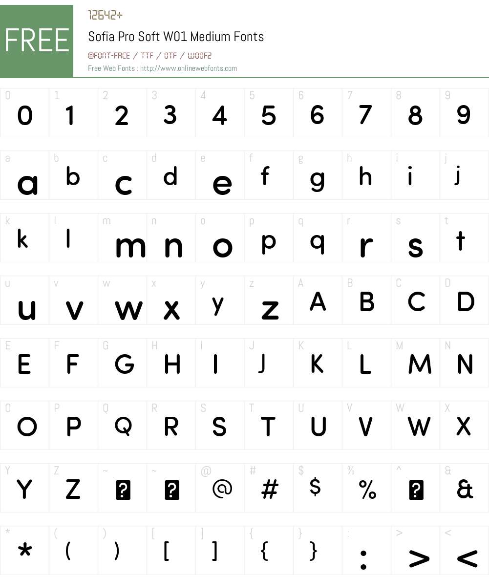 SofiaProSoftW01-Medium Font Screenshots