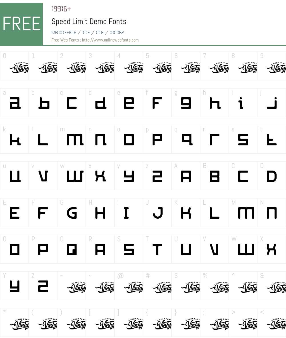 Speed Limit Demo 1.002;Fontself Maker 3.5.7 Fonts Free Download ...