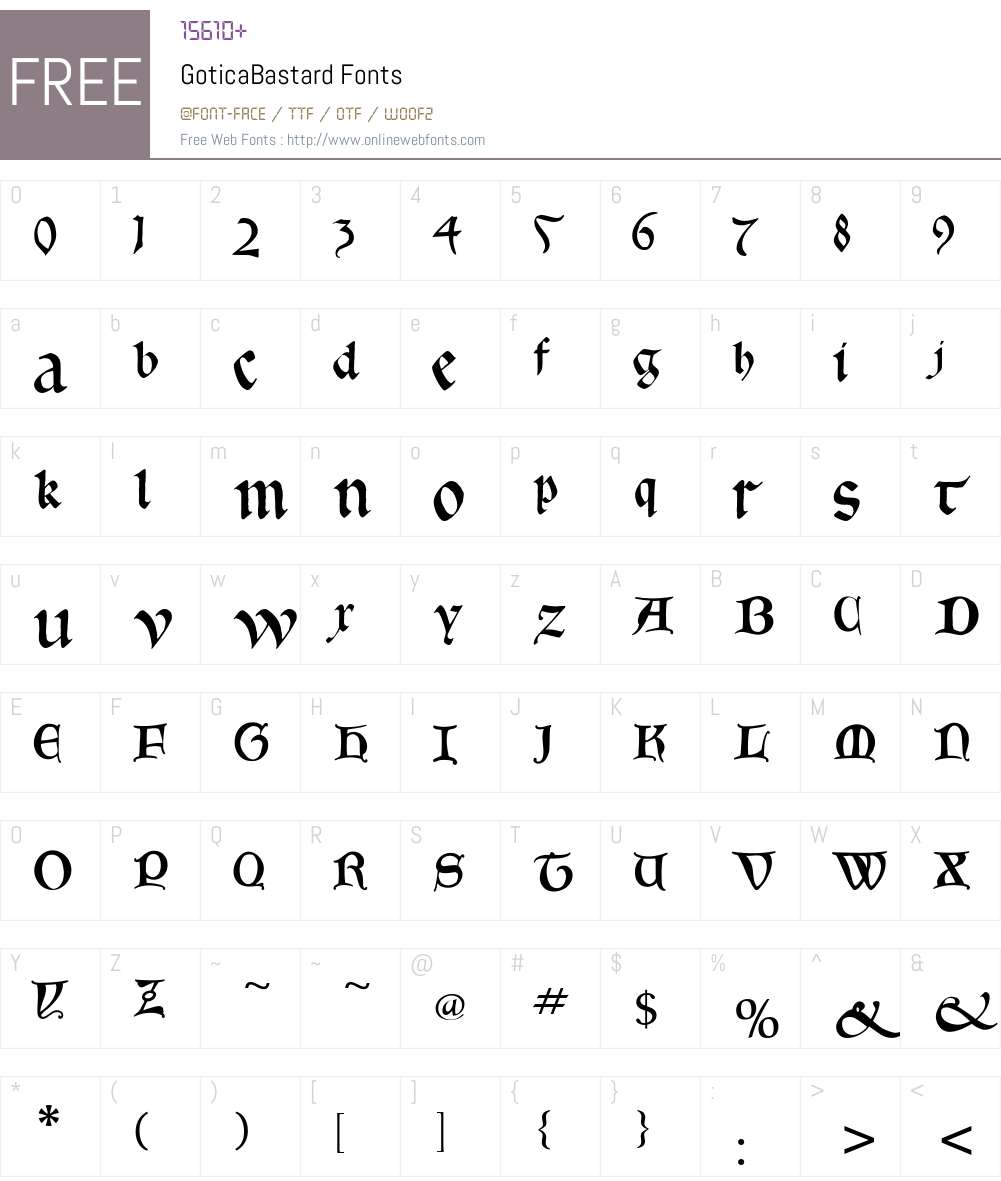 GoticaBastard Font Screenshots