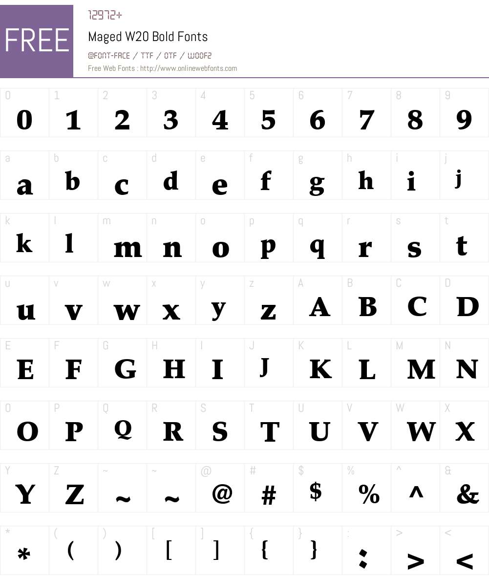 MagedW20Bold Font Screenshots