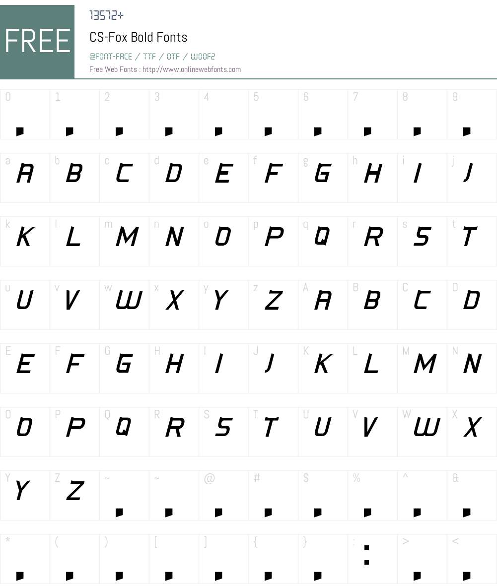 CS-Fox Font Screenshots