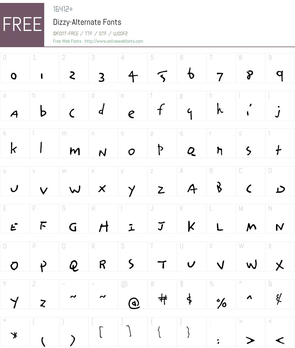 Dizzy Font Screenshots