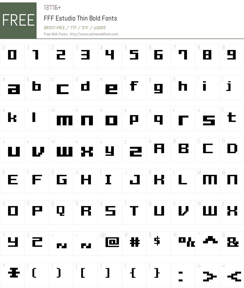 FFF Estudio Thin Bold Font Screenshots