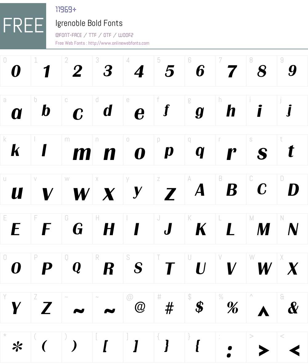 Igrenoble Font Screenshots
