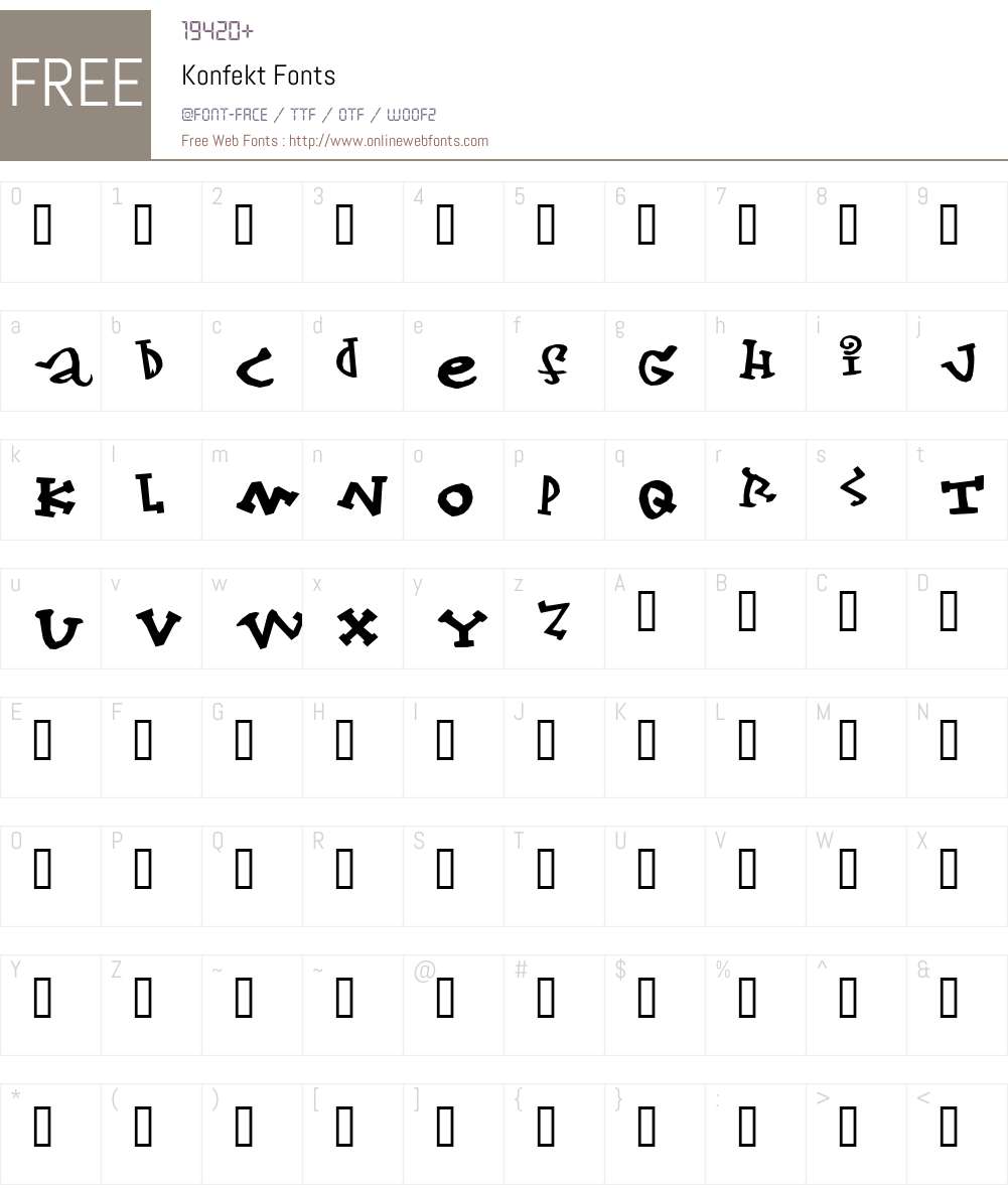Konfekt Font Screenshots