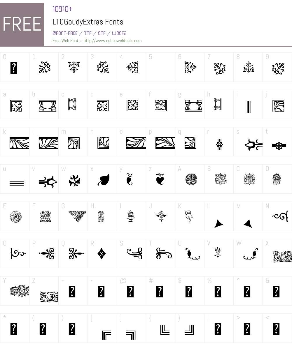LTCGoudyExtras Font Screenshots