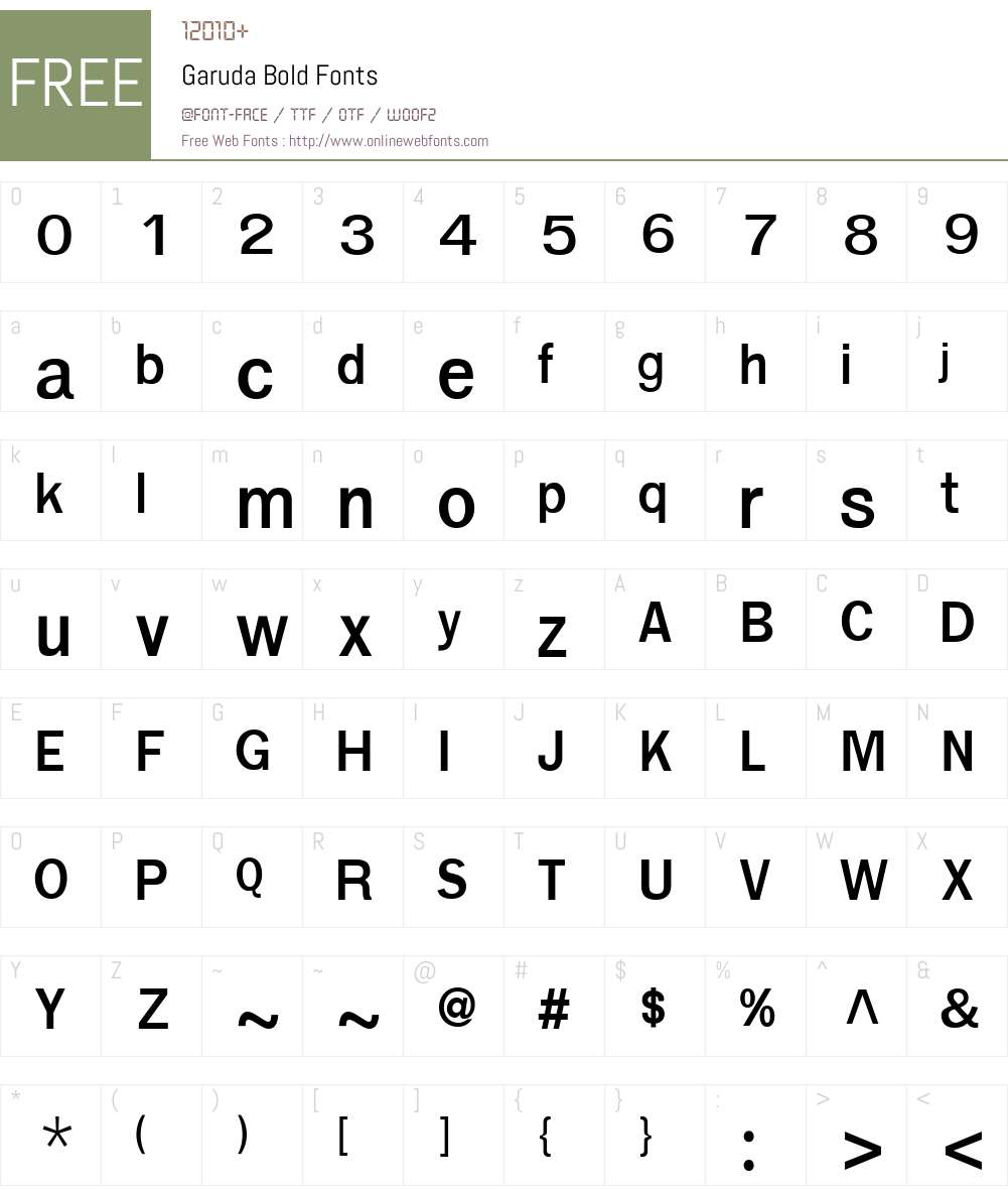 Garuda Font Screenshots