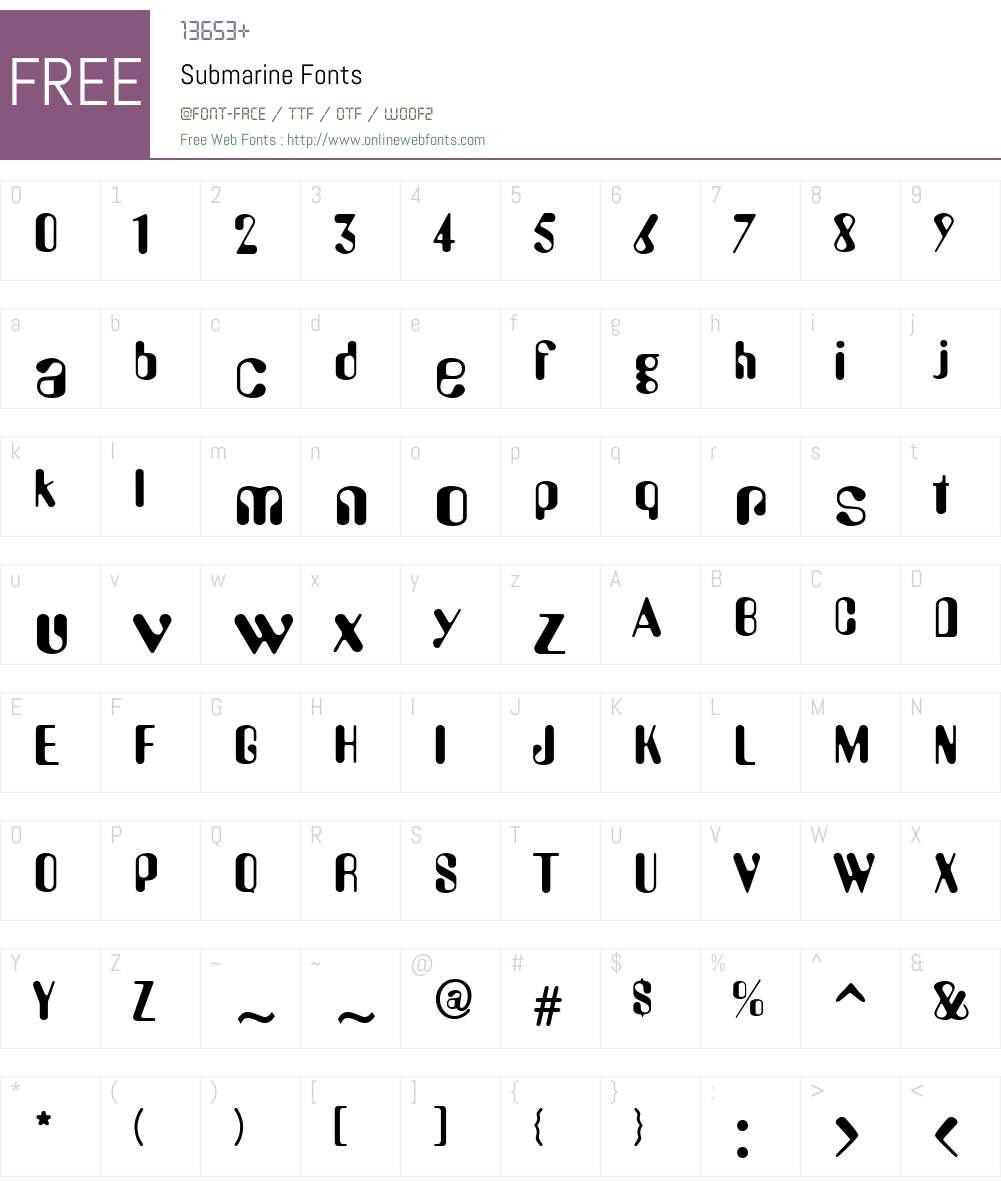 Submarine Font Screenshots