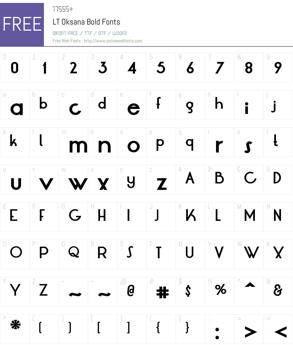 LT Oksana Font Screenshots