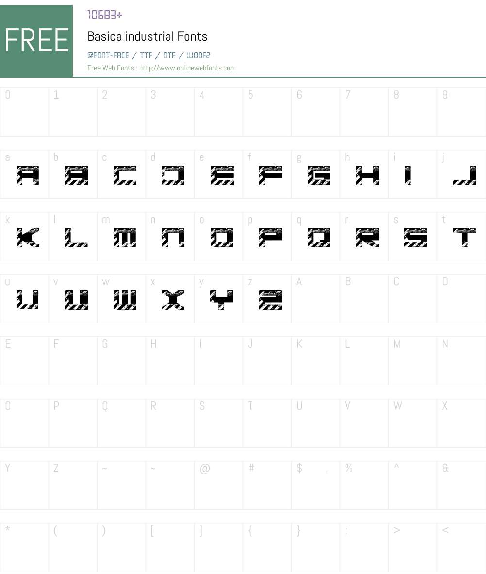 Basica industrial Font Screenshots