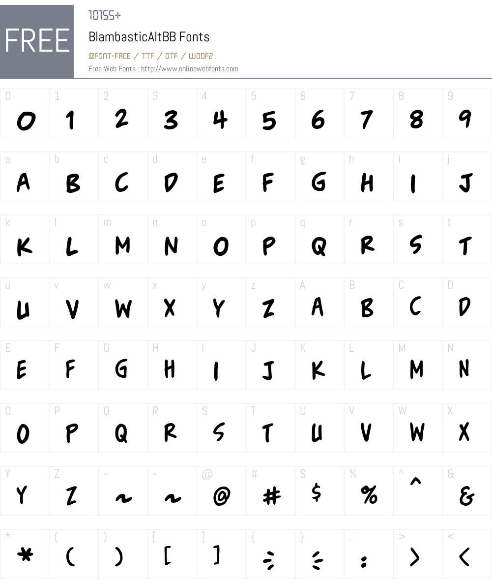 BlambasticAltBB Font Screenshots