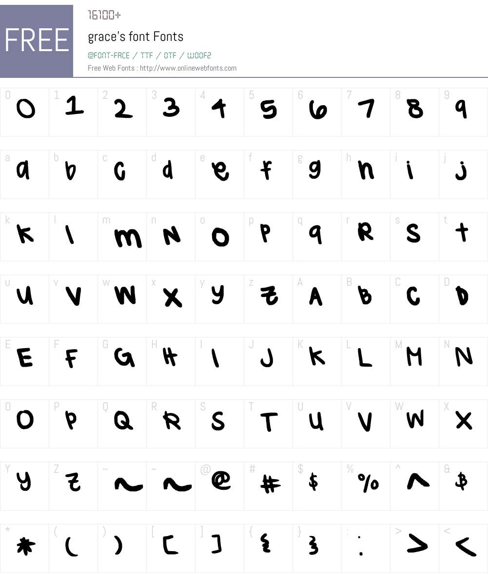 grace's font Font Screenshots
