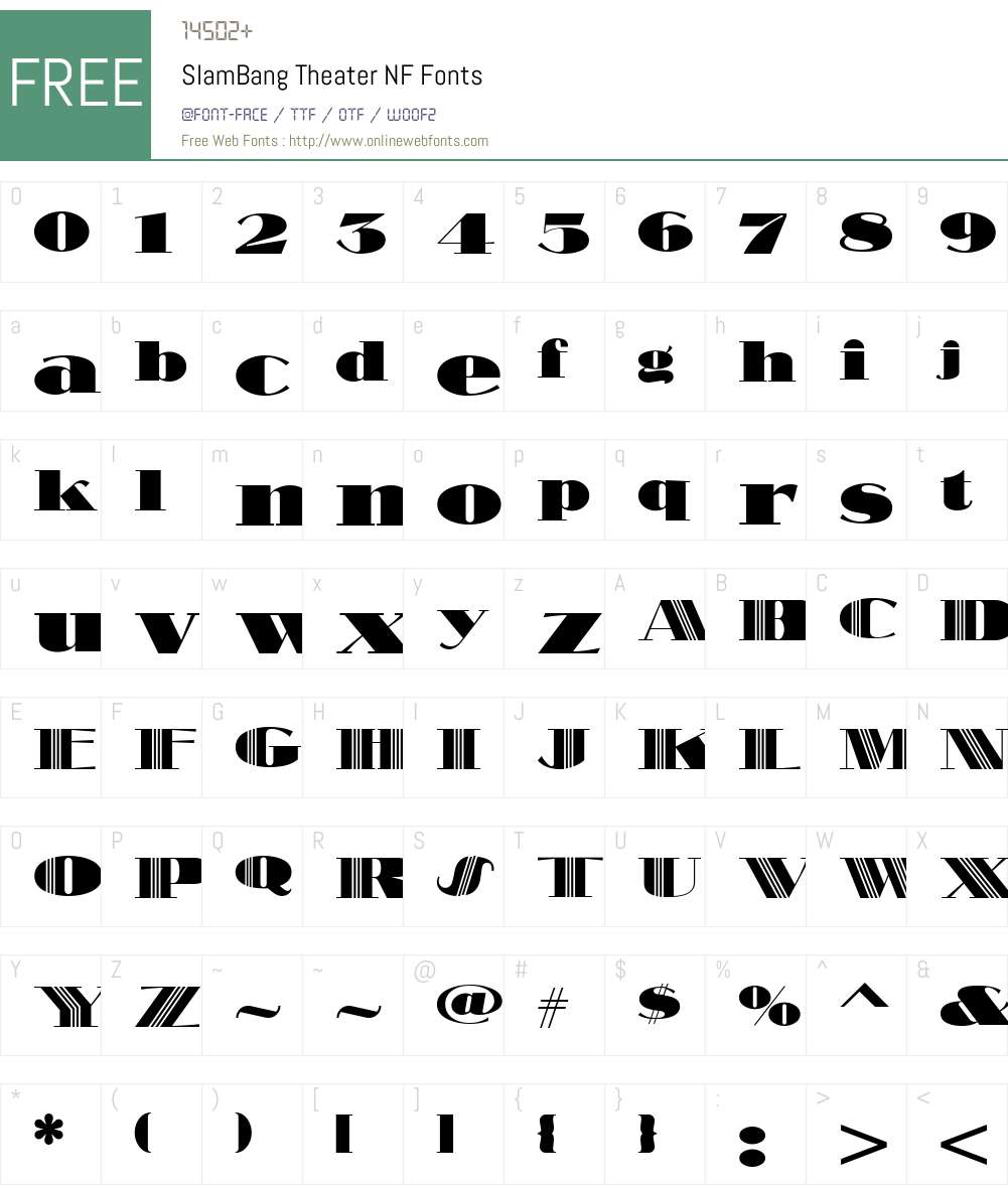 SlamBang Theater NF Font Screenshots
