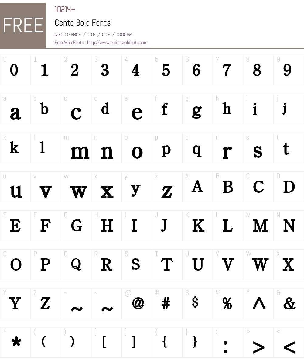 Cento Font Screenshots